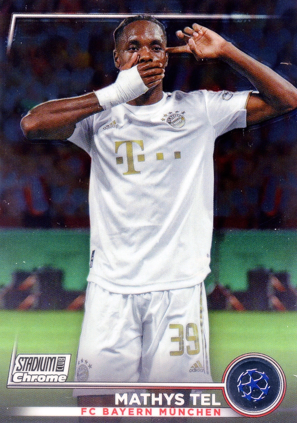 Cromo Trading Card Fútbol-Mathys Tel-FC Bayern München-Topps Stadium Club Uefa Chrome 2022-2023-#039-Básico Parallel