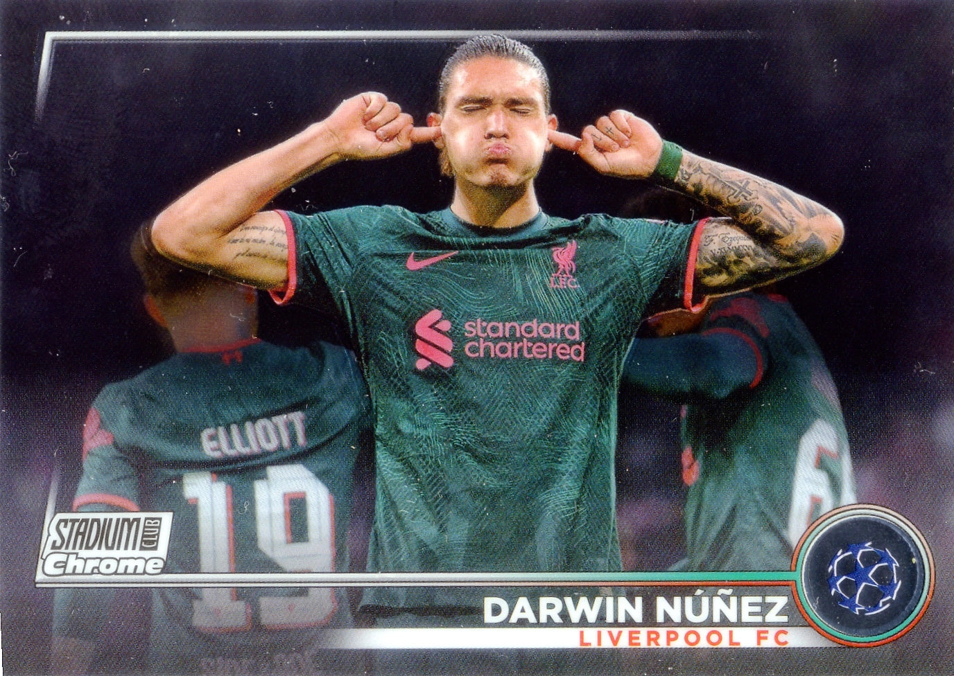 Cromo Trading Card Fútbol-Darwin Núñez-Liverpool FC-Topps Stadium Club Uefa Chrome 2022-2023-#053-Básico Parallel
