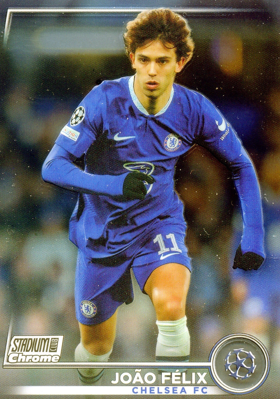 Cromo Trading Card Fútbol-João Félix-Chelsea FC-Topps Stadium Club Uefa Chrome 2022-2023-#054-Básico Parallel