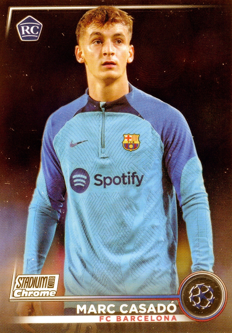 Cromo Trading Card Fútbol-Marc Casadó-FC Barcelona-Topps Stadium Club Uefa Chrome 2022-2023-#055-Básico Parallel