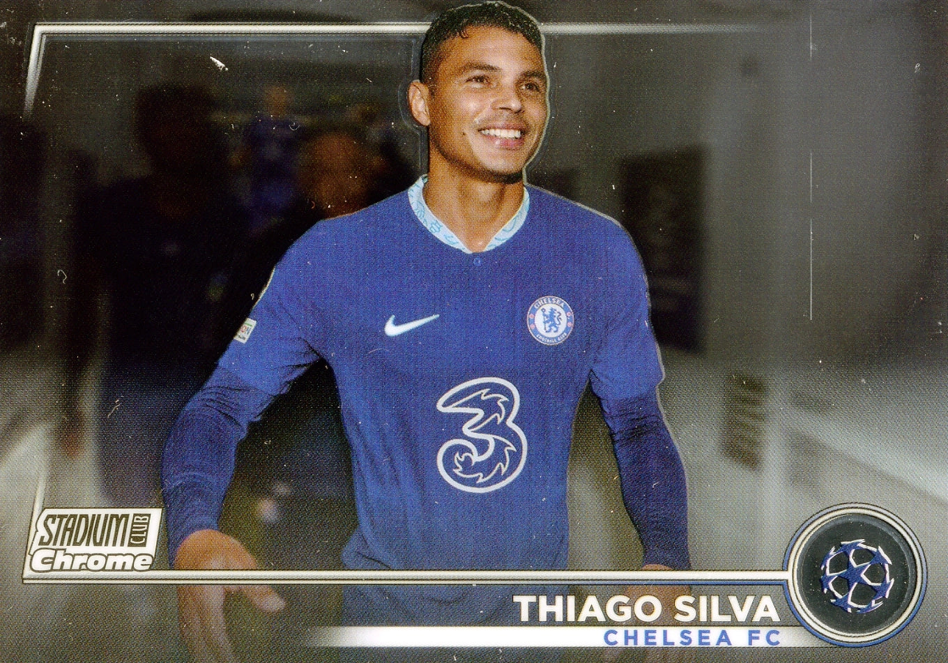 Cromo Trading Card Fútbol-Thiago Silva-Chelsea FC-Topps Stadium Club Uefa Chrome 2022-2023-#056-Básico Parallel