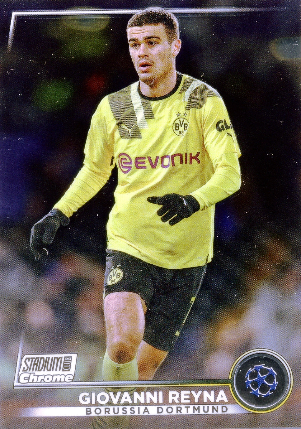 Cromo Trading Card Fútbol-Giovanni Reyna-Borussia Dortmund-Topps Stadium Club Uefa Chrome 2022-2023-#059-Básico Parallel