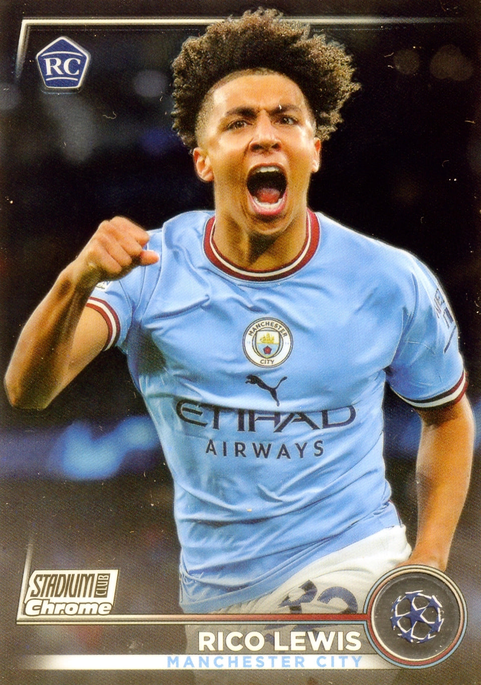 Cromo Trading Card Fútbol-Rico Lewis-Manchester City-Topps Stadium Club Uefa Chrome 2022-2023-#060-Básico Parallel