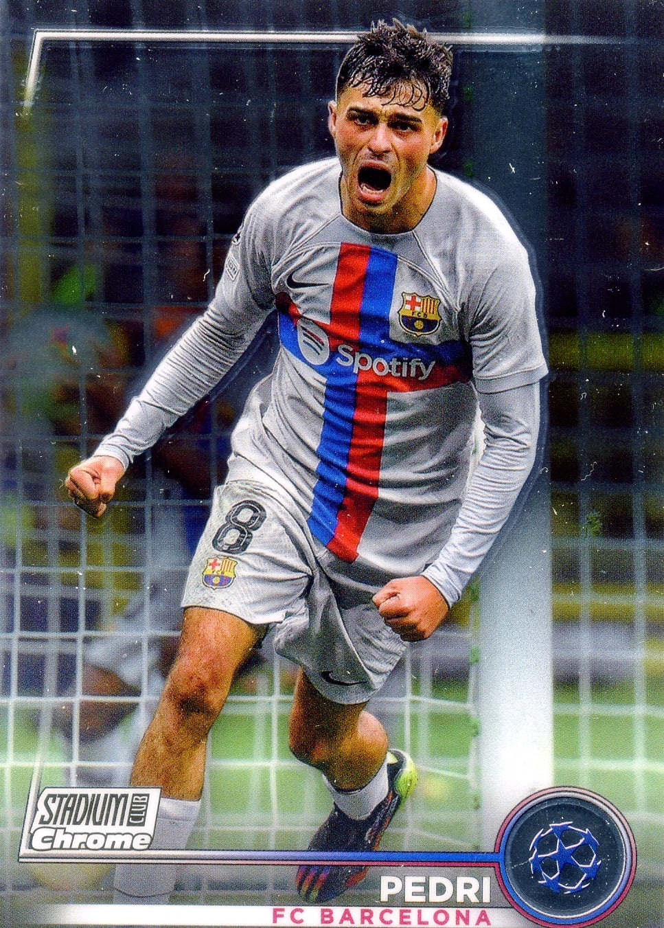 Cromo Trading Card Fútbol-Pedri-FC Barcelona-Topps Stadium Club Uefa Chrome 2022-2023-#062-Básico Parallel