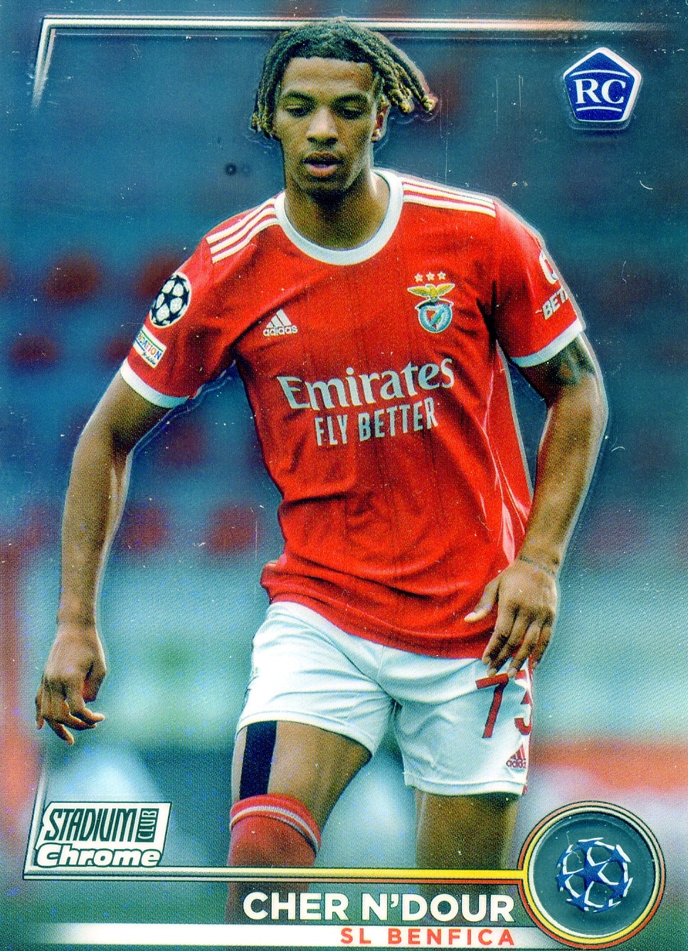 Cromo Trading Card Fútbol-Cher N'dour-SL Benfica-Topps Stadium Club Uefa Chrome 2022-2023-#063-Básico Parallel