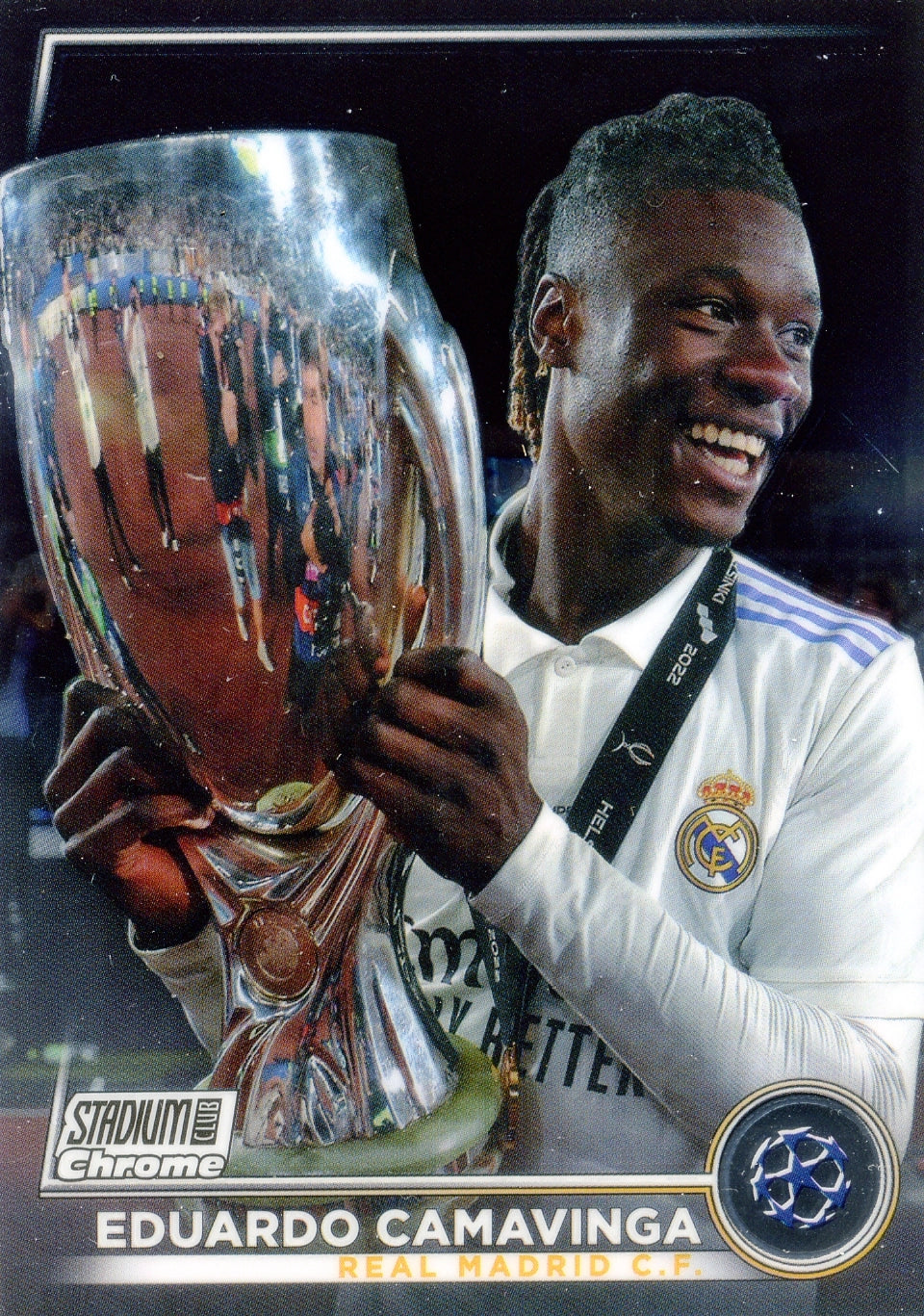 Cromo Trading Card Fútbol-Eduardo Camavinga-Real Madrid CF-Topps Stadium Club Uefa Chrome 2022-2023-#067-Básico Parallel