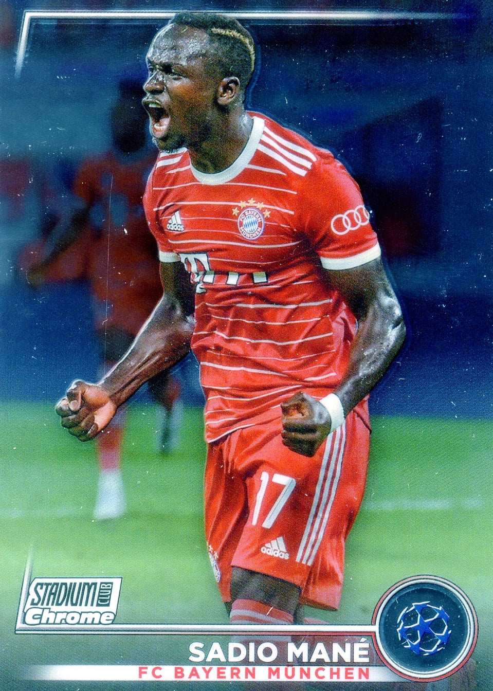 Cromo Trading Card Fútbol-Sadio Mané-FC Bayern München-Topps Stadium Club Uefa Chrome 2022-2023-#071-Básico Parallel