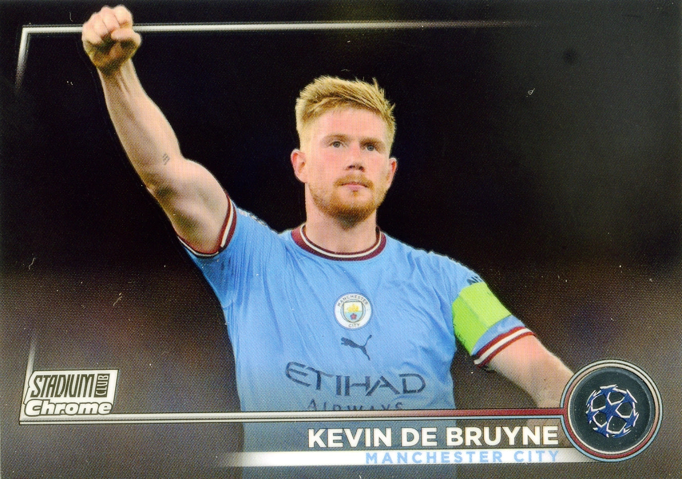 Cromo Trading Card Fútbol-Kevin De Bruyne-Manchester City-Topps Stadium Club Uefa Chrome 2022-2023-#074-Básico Parallel