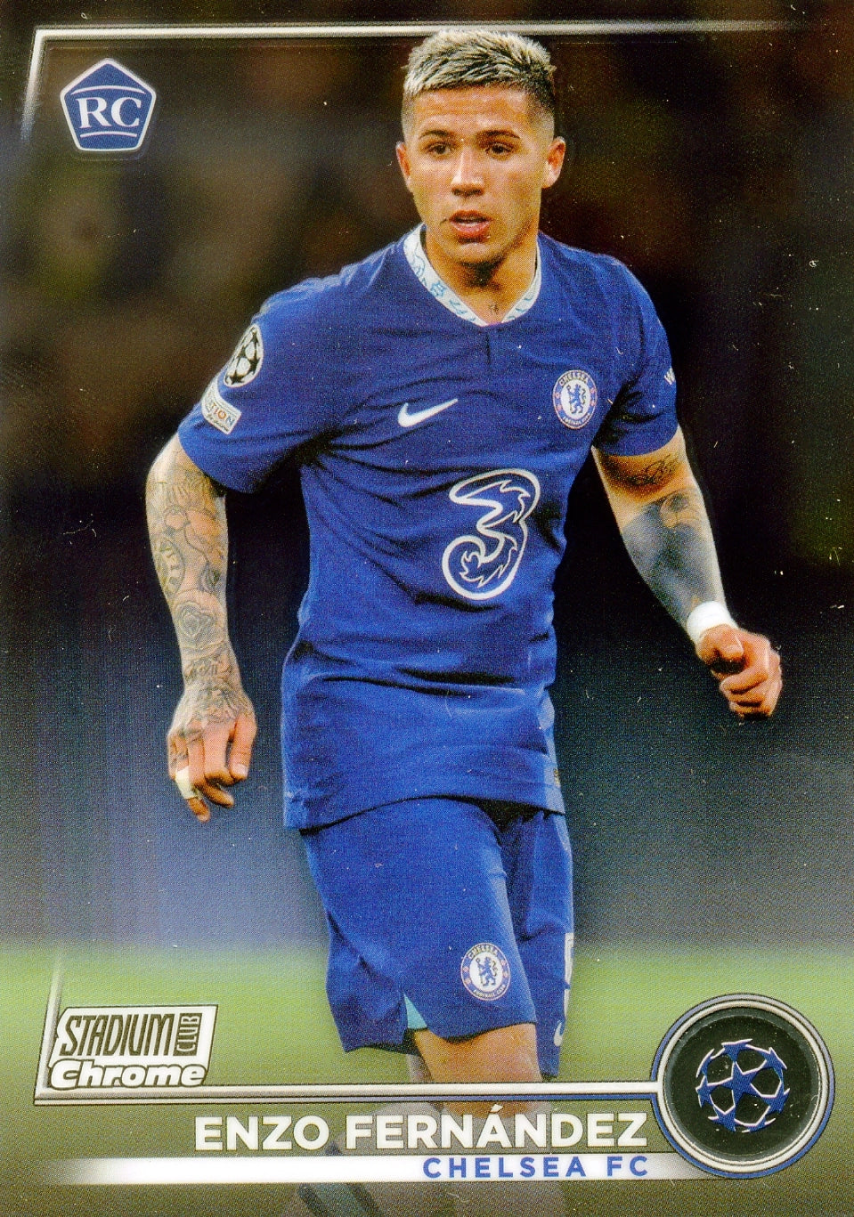 Cromo Trading Card Fútbol-Enzo Fernández-Chelsea FC-Topps Stadium Club Uefa Chrome 2022-2023-#083-Básico Parallel