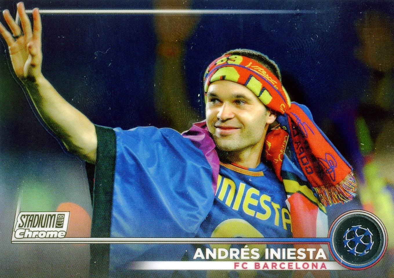 Cromo Trading Card Fútbol-Andrés Iniesta-FC Barcelona-Topps Stadium Club Uefa Chrome 2022-2023-#084-Básico Parallel