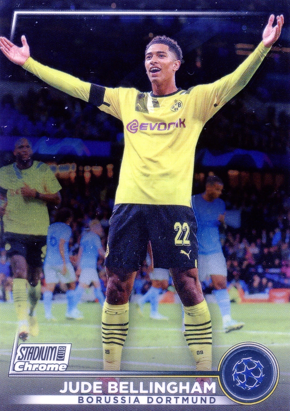 Cromo Trading Card Fútbol-Jude Bellingham-Borussia Dortmund-Topps Stadium Club Uefa Chrome 2022-2023-#085-Básico Parallel