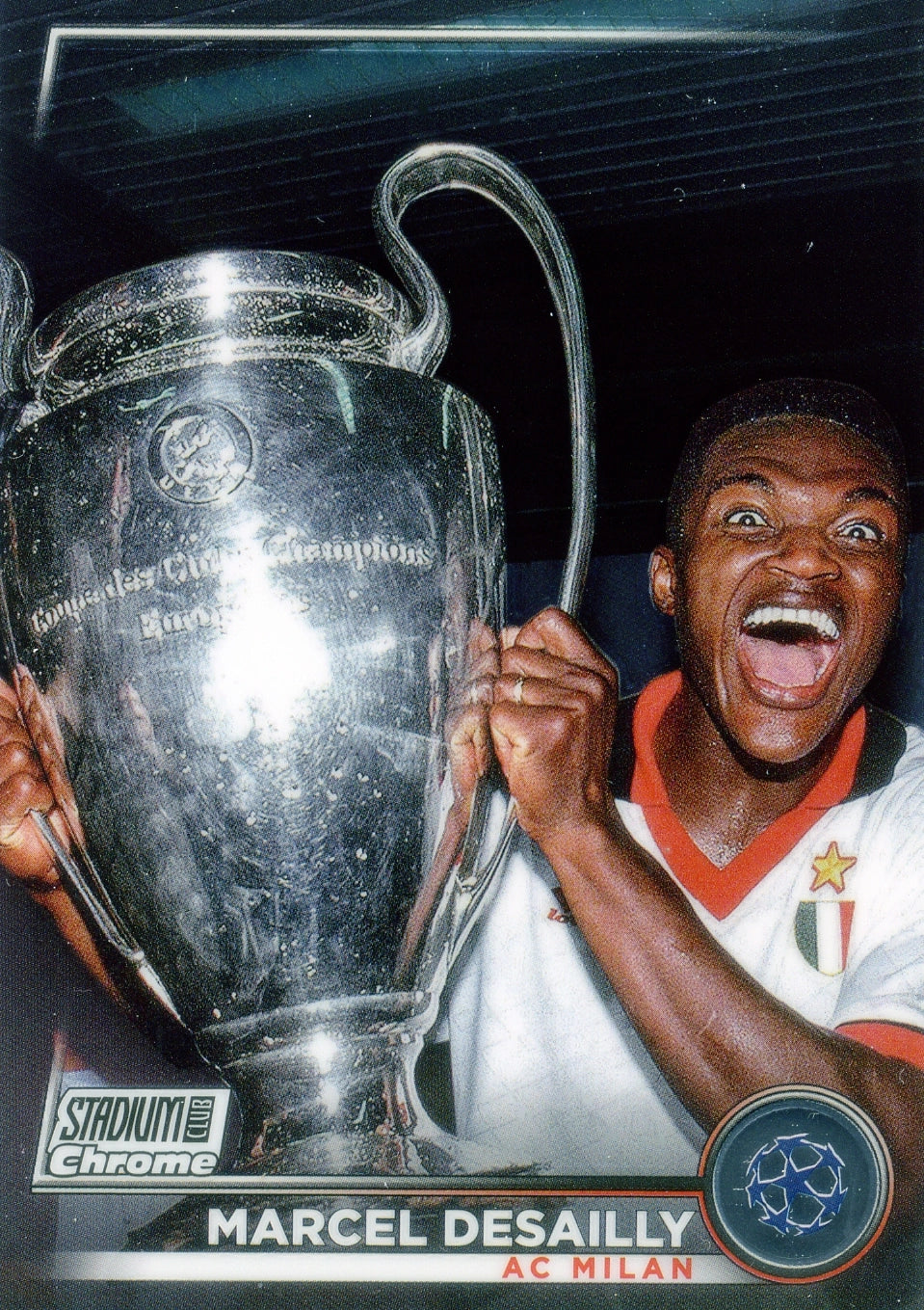 Cromo Trading Card Fútbol-Marcel Desailly-AC Milan-Topps Stadium Club Uefa Chrome 2022-2023-#088-Básico Parallel