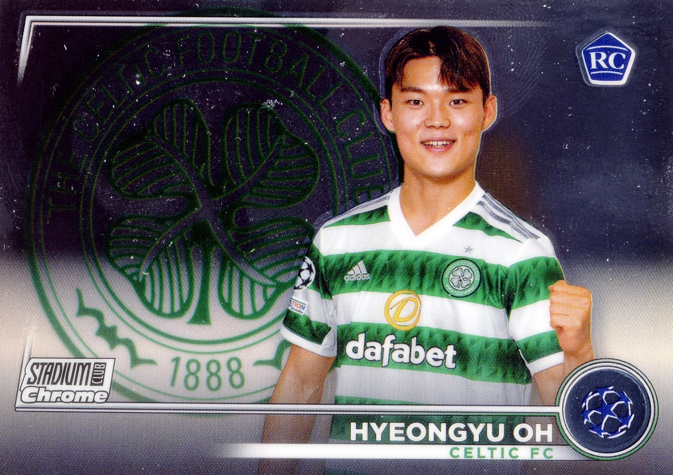 Cromo Trading Card Fútbol-Hyeongyu Oh-Celtic FC-Topps Stadium Club Uefa Chrome 2022-2023-#091-Básico Parallel