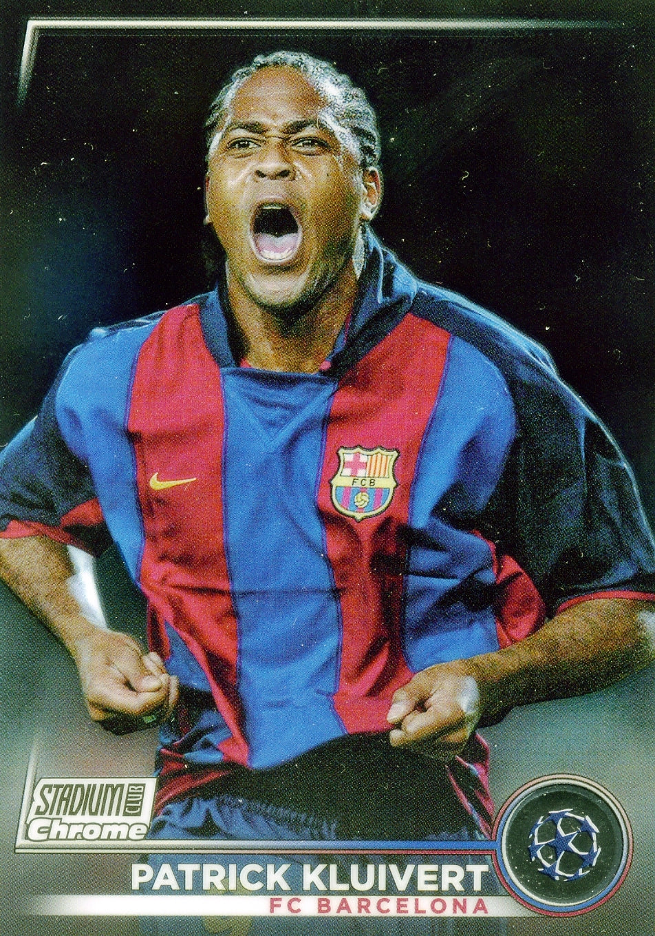 Cromo Trading Card Fútbol-Patrick Kluivert-FC Barcelona-Topps Stadium Club Uefa Chrome 2022-2023-#095-Básico Parallel