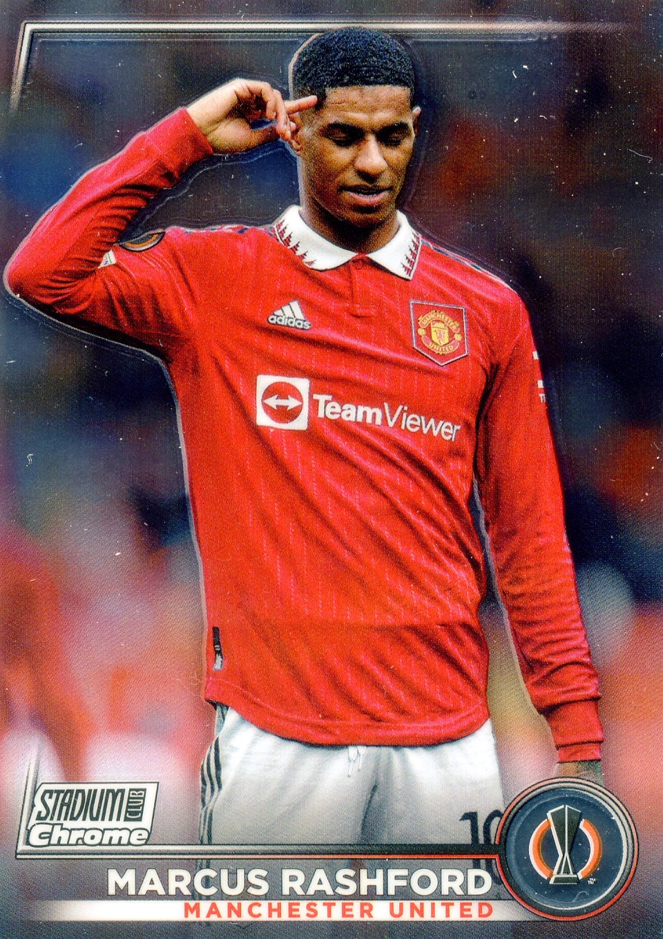 Cromo Trading Card Fútbol-Marcus Rashford-Manchester United-Topps Stadium Club Uefa Chrome 2022-2023-#096-Básico Parallel