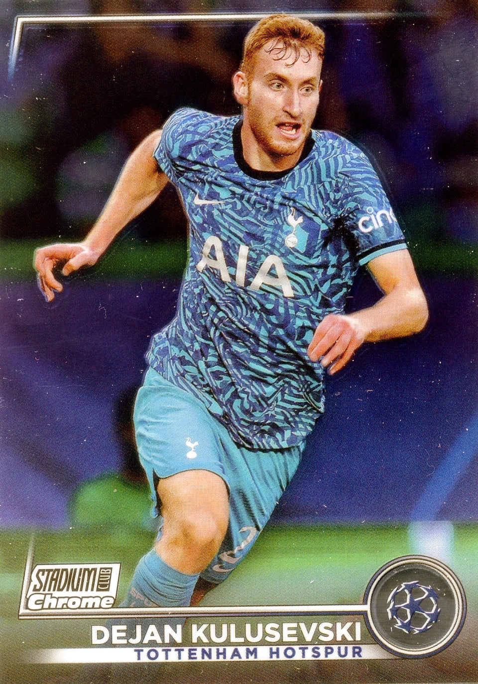 Cromo Trading Card Fútbol-Dejan Kulusevski-Tottenham Hotspur-Topps Stadium Club Uefa Chrome 2022-2023-#098-Básico Parallel