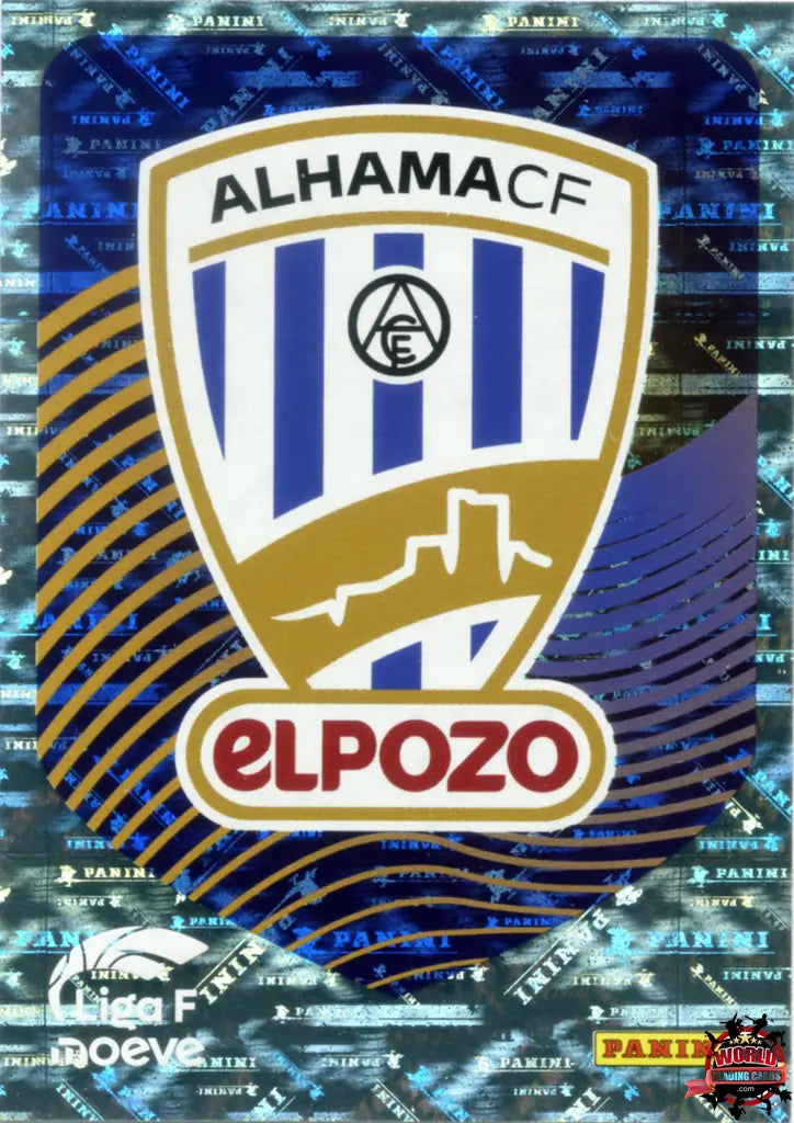Cromo Trading Card Fútbol-Escudo Alhama CF. El Pozo-Alhama CF. El Pozo-Panini Liga F Moeve 2025-2026-2-Brillante