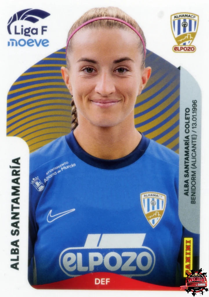 Cromo Trading Card Fútbol-Alba Santamaría-Alhama CF. El Pozo-Panini Liga F Moeve 2025-2026-7-Basico