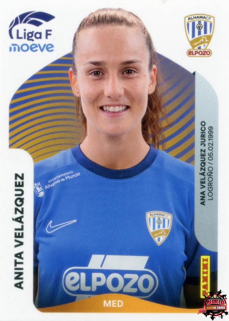 Cromo Trading Card Fútbol-Anita Velázquez-Alhama CF. El Pozo-Panini Liga F Moeve 2025-2026-15-Basico