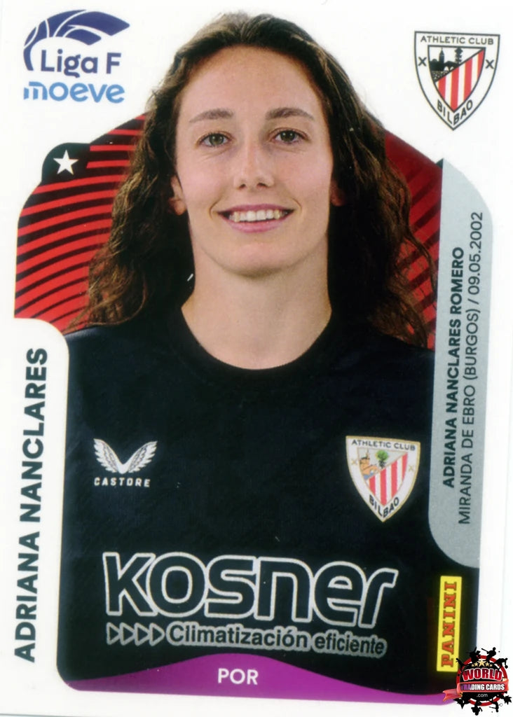 Cromo Trading Card Fútbol-Adriana Nanclares-Athletic Club-Panini Liga F Moeve 2025-2026-24-Basico