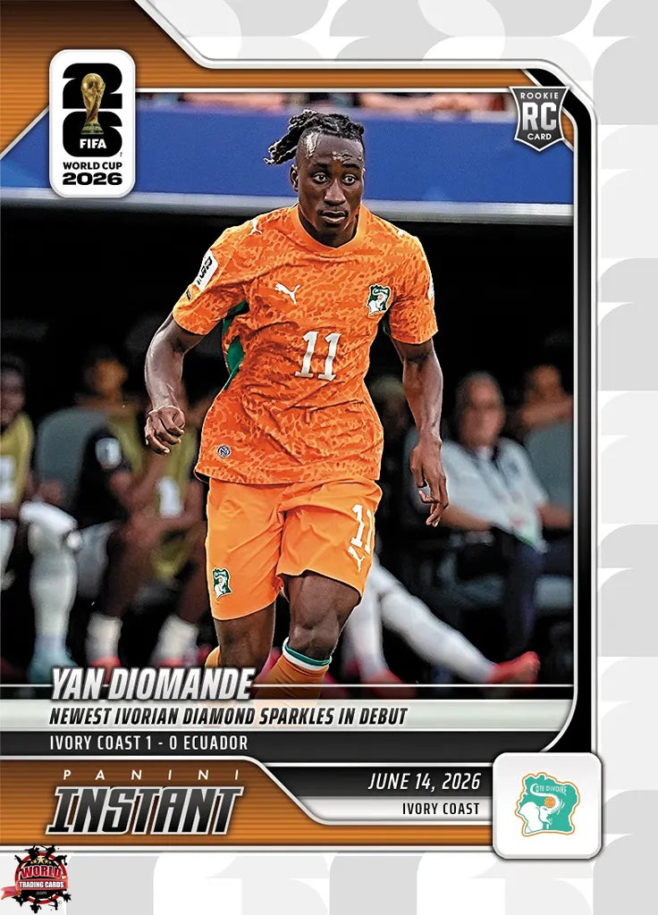 PIWC027 | Panini | FIFA World Cup | 2026 | PANINI INSTANT | Yan Diomande | Base | RC | Exclusive USA | Limited Editions | PREORDEN