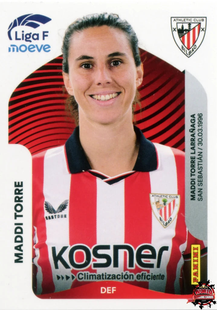Cromo Trading Card Fútbol-Maddi Torre-Athletic Club-Panini Liga F Moeve 2025-2026-27-Basico