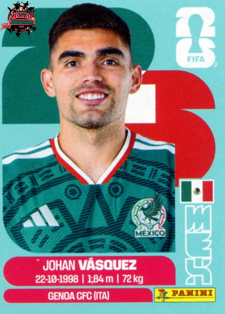 #MEX003 | Panini | Fifa World Cup Stickers | 2026 | Johan Vasquez | Mexico | Base