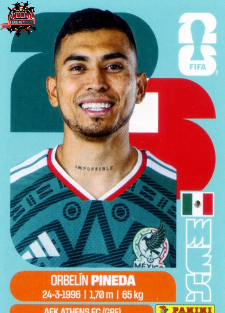 #MEX011 | Panini | Fifa World Cup Stickers | 2026 | Orbelin Pineda | Mexico | Base