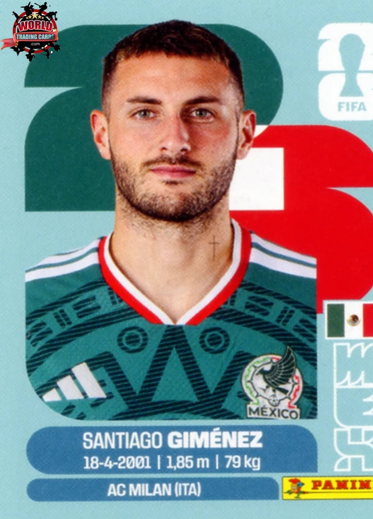 #MEX016 | Panini | Fifa World Cup Stickers | 2026 | Santiago Giménez | Mexico | Base