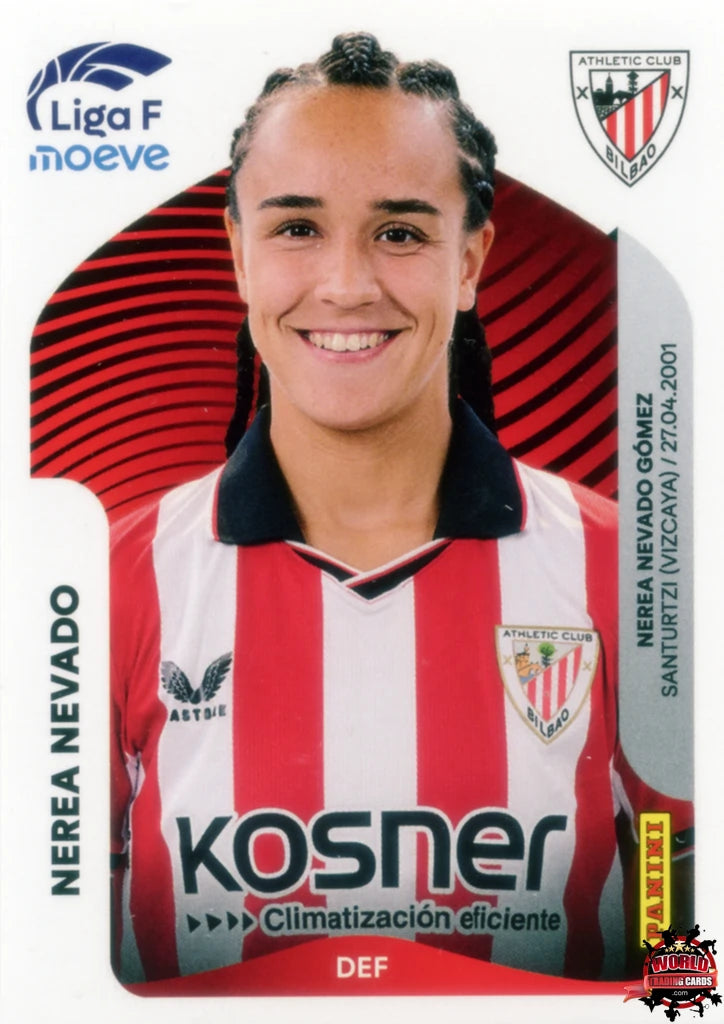 Cromo Trading Card Fútbol-Nerea Nevado-Athletic Club-Panini Liga F Moeve 2025-2026-30-Basico