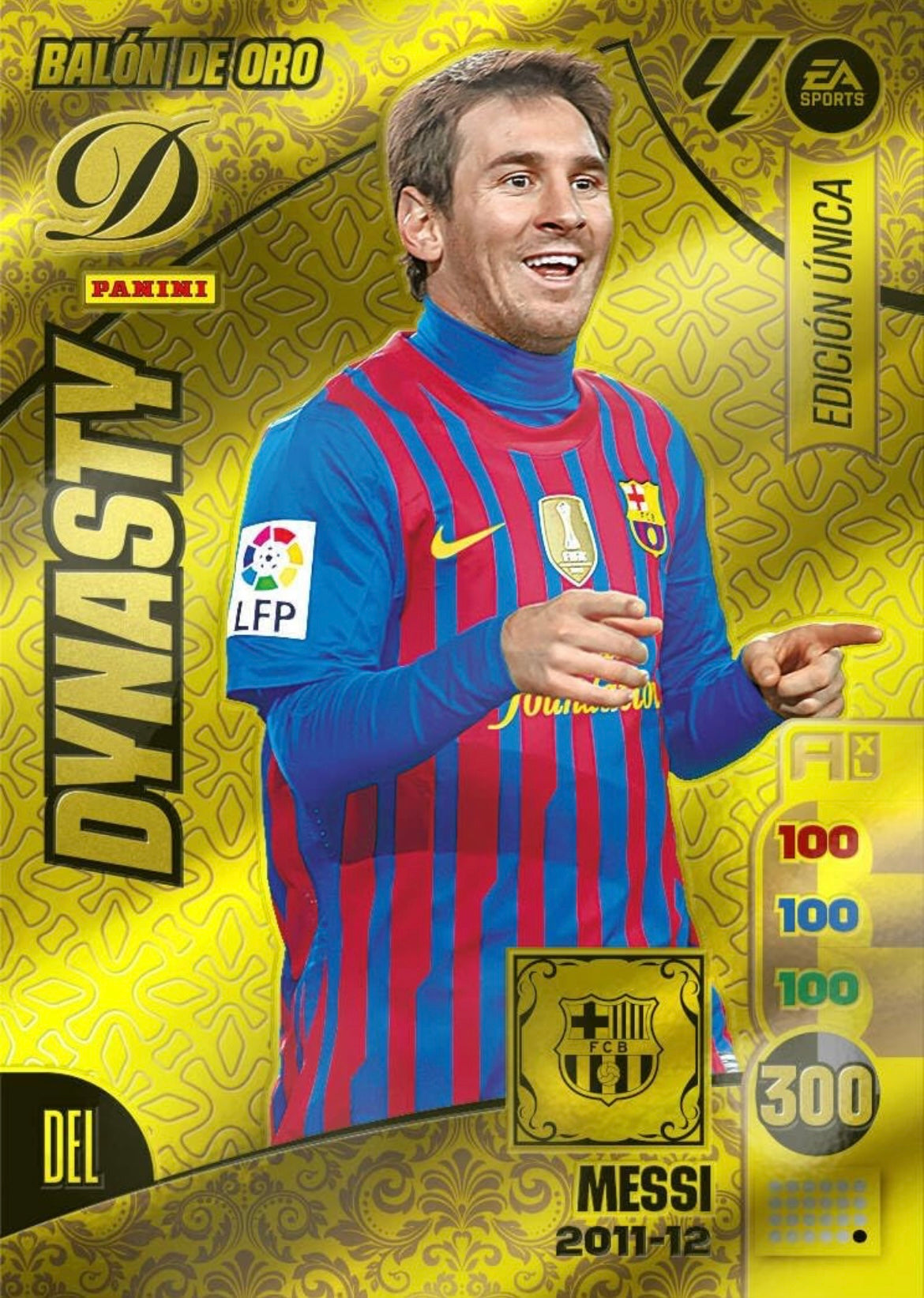 Panini Adrenalyn XL La Liga 2024/2025 - #DY/03 - Lionel Messi - 2011-12 - FC Barcelona - Dynasty - Balón de Oro - Edición Única