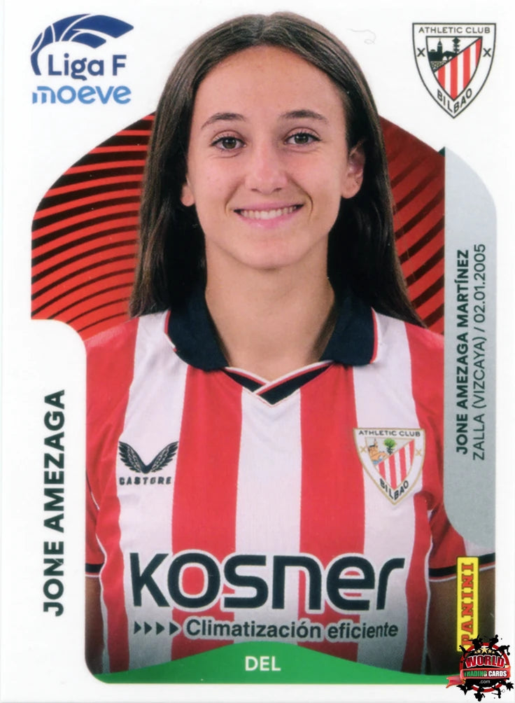 Cromo Trading Card Fútbol-Jone Amezaga-Athletic Club-Panini Liga F Moeve 2025-2026-37-Basico