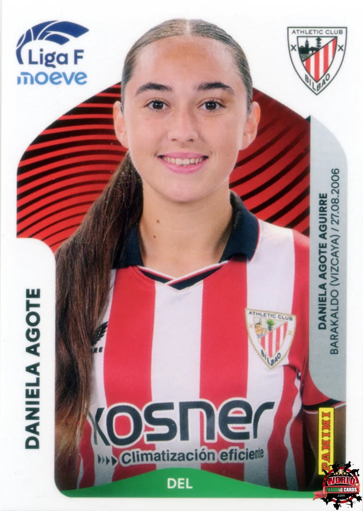 Cromo Trading Card Fútbol-Daniela Agote-Athletic Club-Panini Liga F Moeve 2025-2026-39 A -Basico
