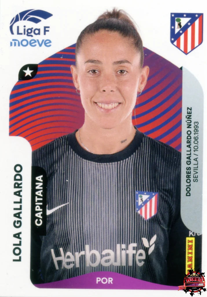 Cromo Trading Card Fútbol-Lola Gallardo-Atlético de Madrid-Panini Liga F Moeve 2025-2026-44-Basico