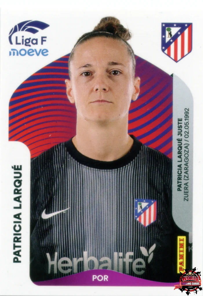 Cromo Trading Card Fútbol-Patricia Larqué-Atlético de Madrid-Panini Liga F Moeve 2025-2026-45-Basico
