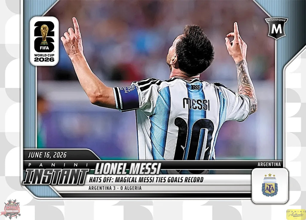 PIWC046 | Panini | FIFA World Cup | 2026 | PANINI INSTANT | Lionel Messi | Base | Exclusive USA | Limited Editions | PREORDEN | ENVÍO 40 días aproximadamente desde la fecha de compra.
