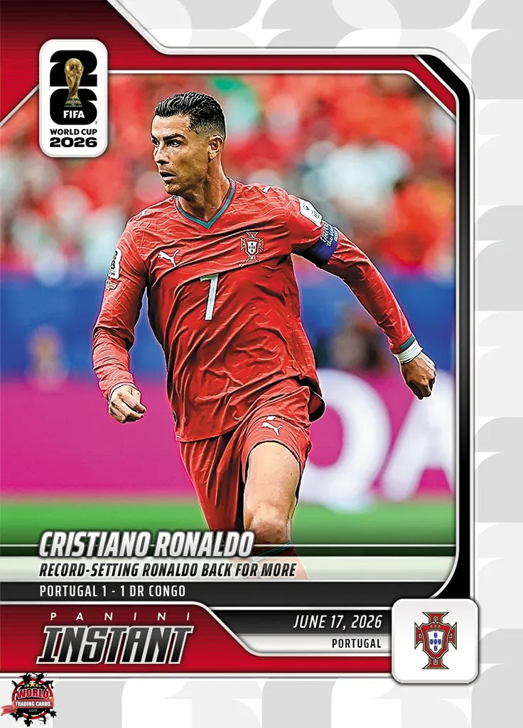 PIWC049 | Panini | FIFA World Cup | 2026 | PANINI INSTANT | Cristiano Ronaldo | Base | Exclusive USA | Limited Editions | PREORDEN | ENVÍO 40 días aproximadamente desde la fecha de compra.