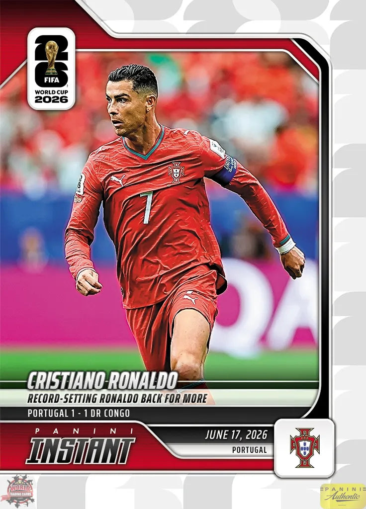 PIWC049 | Panini | FIFA World Cup | 2026 | PANINI INSTANT | Cristiano Ronaldo | Base | Exclusive USA | Limited Editions | PREORDEN | ENVÍO 40 días aproximadamente desde la fecha de compra.