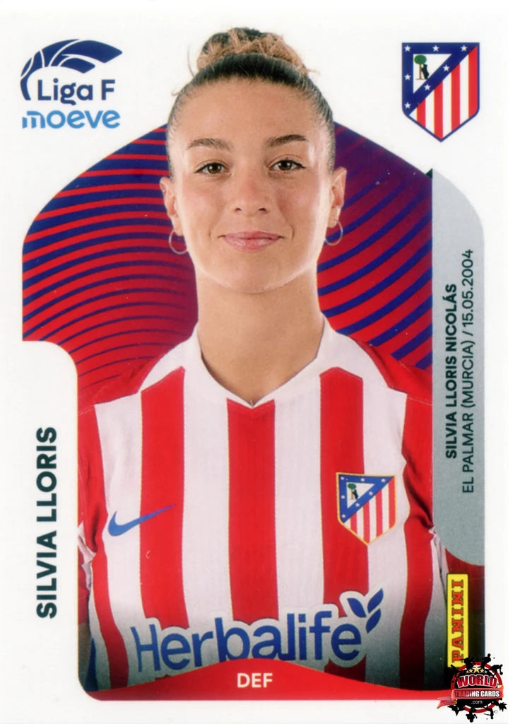 Cromo Trading Card Fútbol-Silvia Lloris-Atlético de Madrid-Panini Liga F Moeve 2025-2026-49-Basico