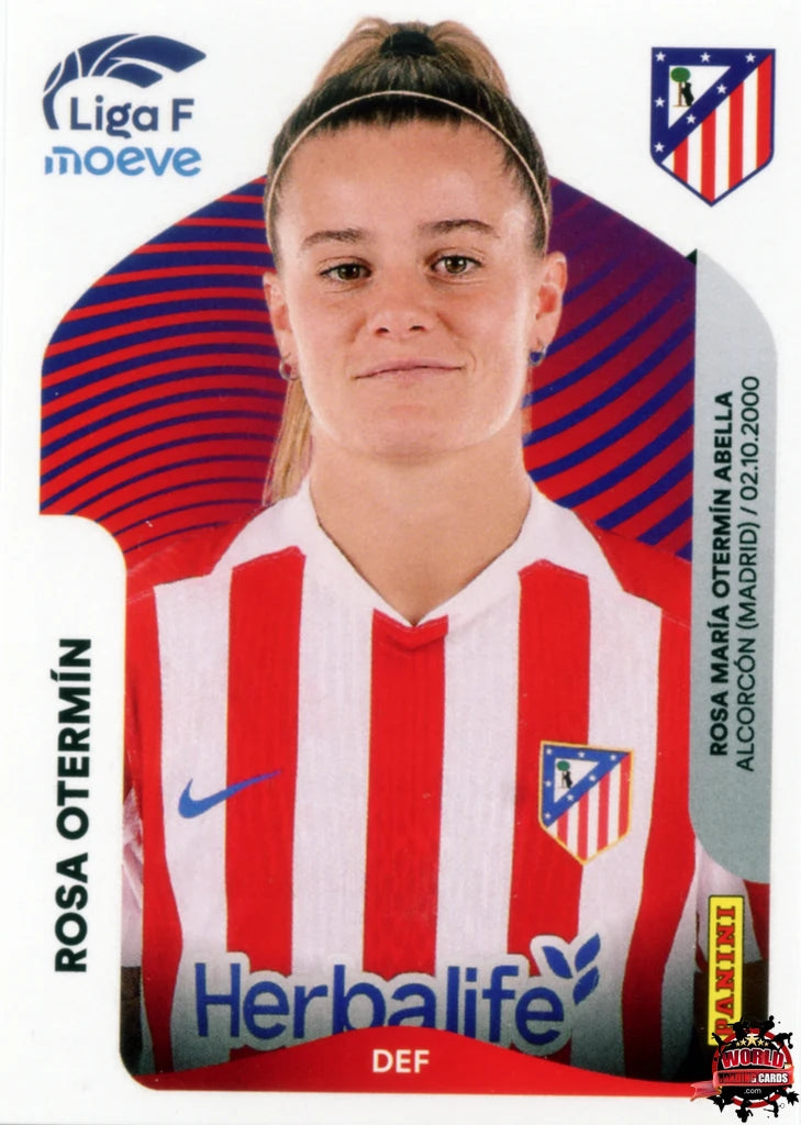 Cromo Trading Card Fútbol-Rosa Otermín-Atlético de Madrid-Panini Liga F Moeve 2025-2026-50 B -Basico