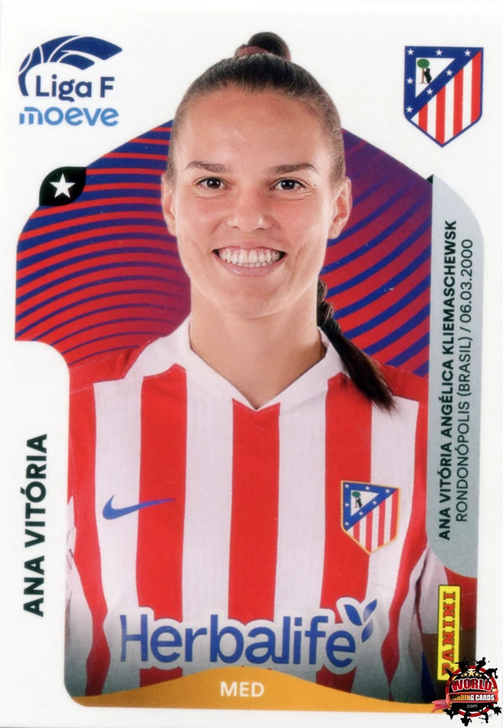 Cromo Trading Card Fútbol-Ana Vitória-Atlético de Madrid-Panini Liga F Moeve 2025-2026-53-Basico