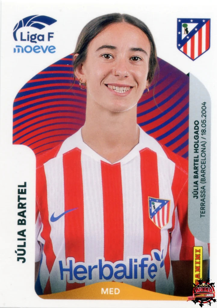 Cromo Trading Card Fútbol-Júlia Bartel-Atlético de Madrid-Panini Liga F Moeve 2025-2026-54-Basico