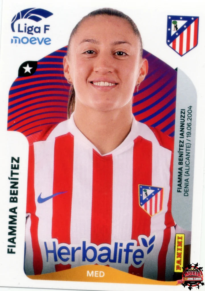 Cromo Trading Card Fútbol-Fiamma Benítez-Atlético de Madrid-Panini Liga F Moeve 2025-2026-55-Basico