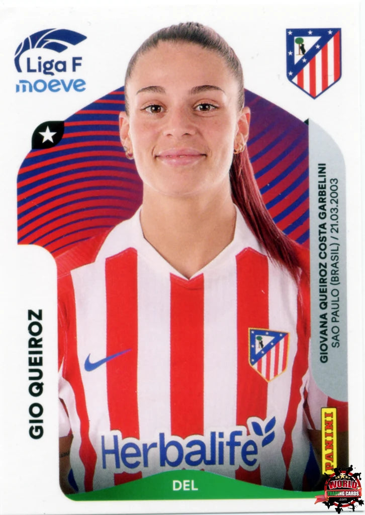Cromo Trading Card Fútbol-Gio Queiroz-Atlético de Madrid-Panini Liga F Moeve 2025-2026-58-Basico