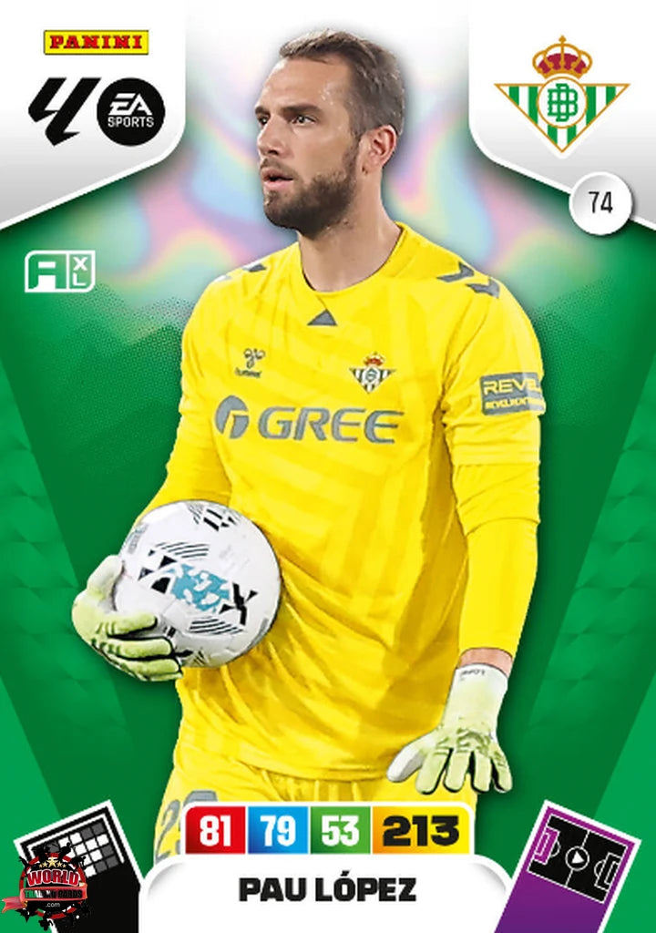 Pau López - Real Betis - Panini Adrenalyn XL - 2025-2026 - 74 - Basico