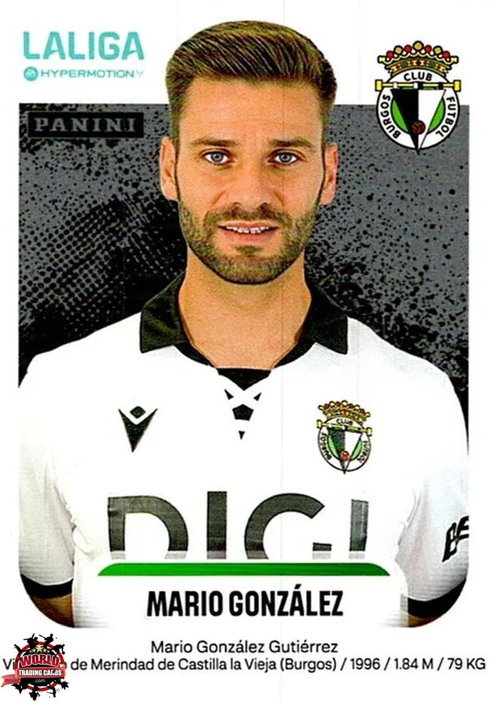Cromo Trading Card Fútbol-Mario González-Burgos CF-Panini La Liga HypermotionV 2025-2026-75B-Basico