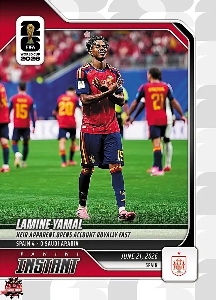 PIWC079 | Panini | FIFA World Cup | 2026 | PANINI INSTANT | Lamine Yamal | Base | Exclusive USA | Limited Editions | PREORDEN | ENVÍO 40 días aproximadamente desde la fecha de compra.