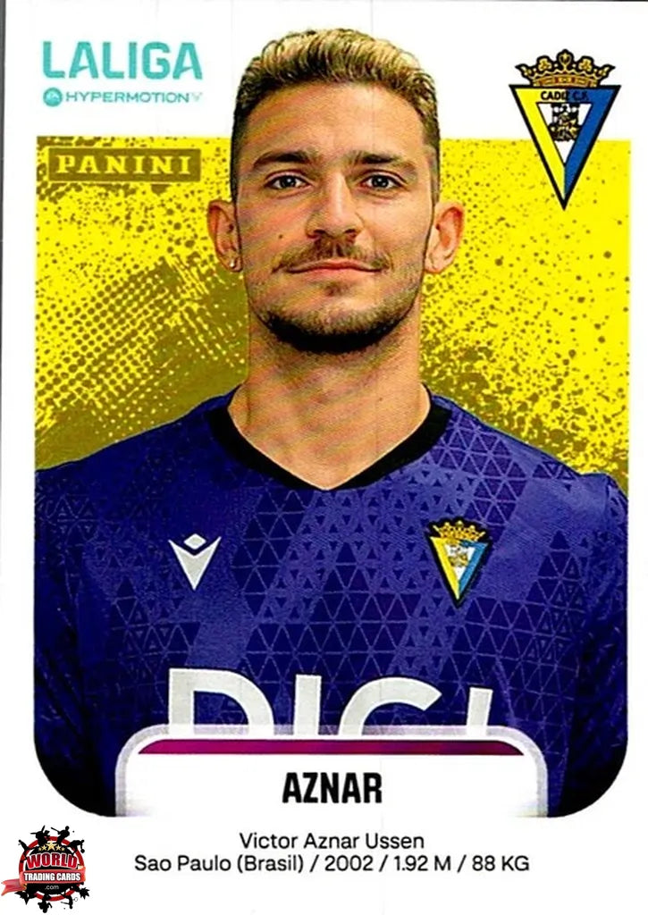 Cromo Trading Card Fútbol-Aznar-Cádiz CF-Panini La Liga HypermotionV 2025-2026-80-Basico