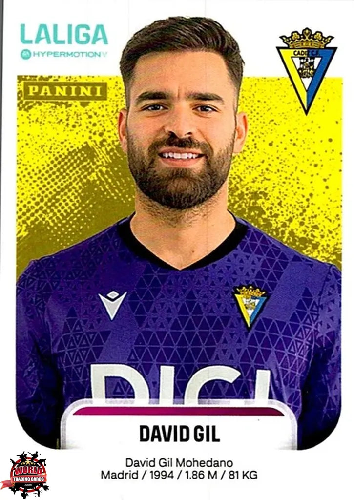 Cromo Trading Card Fútbol-David Gil-Cádiz CF-Panini La Liga HypermotionV 2025-2026-81-Basico