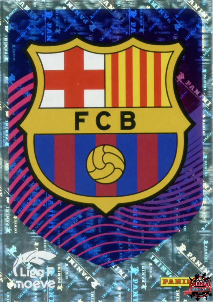 Cromo Trading Card Fútbol-Escudo FC Barcelona-FC Barcelona-Panini Liga F Moeve 2025-2026-82-Brillante